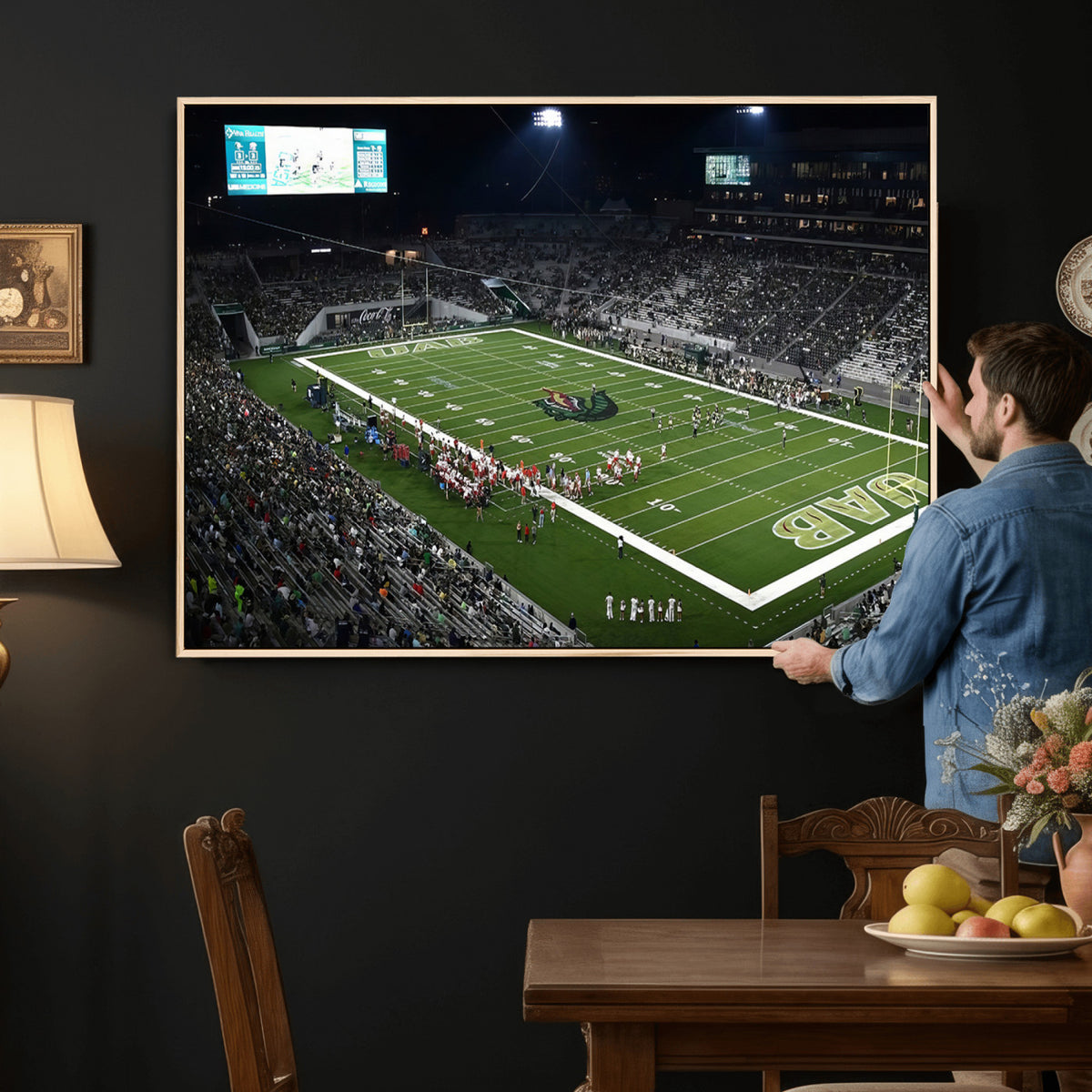 81740-MGV-CV-36X24 - UAB Blazers Football Team Print - Birmingham Protective Stadium Wall Art Canvas Print