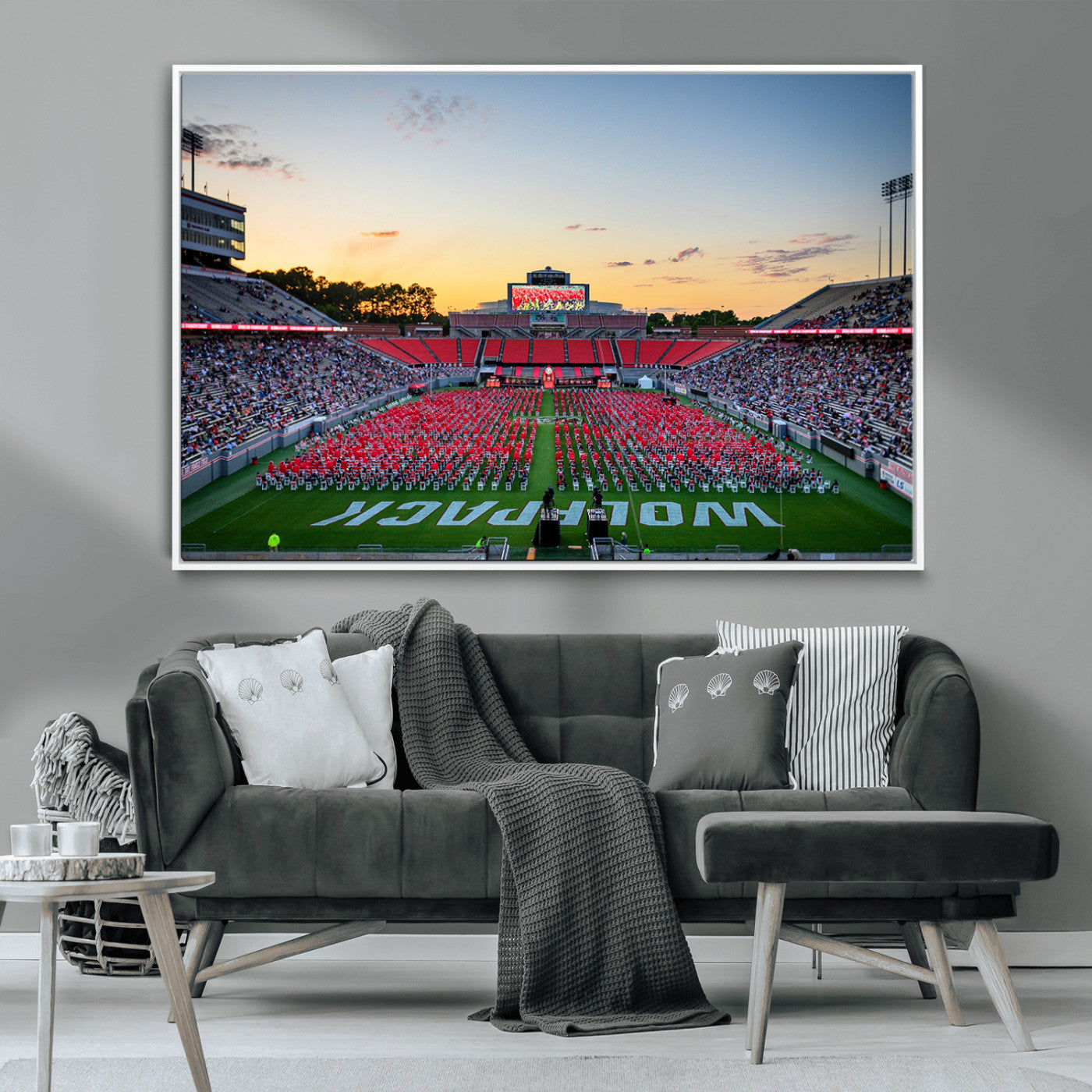 MGV-FC-36X24 - NC State Wolfpack Football Team Print Wall Art - Raleigh Carter-Finley Stadium Wall Art Canvas Print