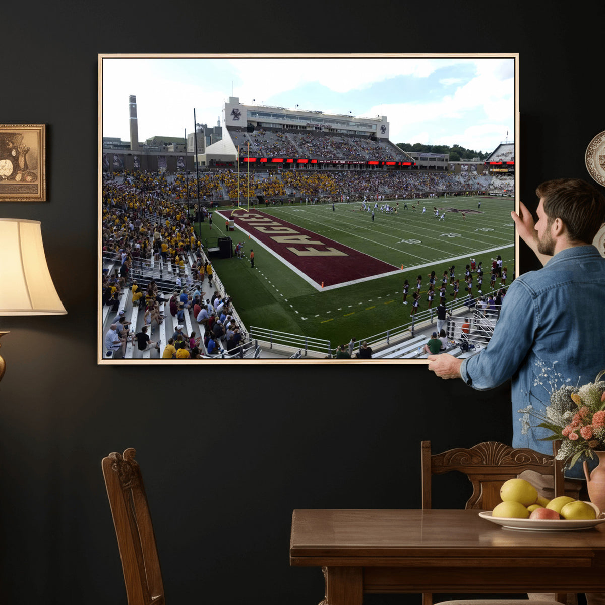 61503-MGV-CV-36X24 - Boston College Eagles Football Team Print - Boston Alumni Stadium Wall Art Canvas Print
