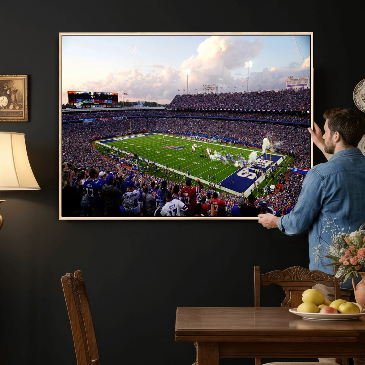 64066-MGV-CV-36X24 - Buffalo Bills Football Team Print - Buffalo Highmark Stadium Wall Art Canvas Print