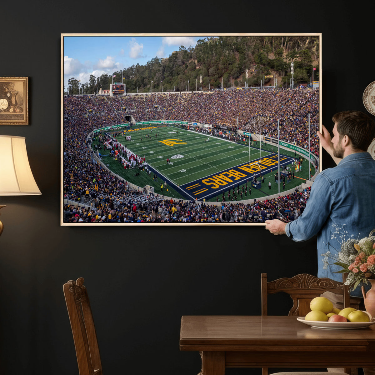 38054-MGV-CV-36X24 - University of California Golden Bears Football Team Print - Berkeley California Memorial Stadium Art