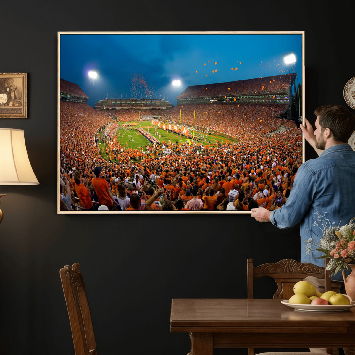 26196-MGV-CV-36X24 - Clemson University Tigers Football Team Print, Clemson