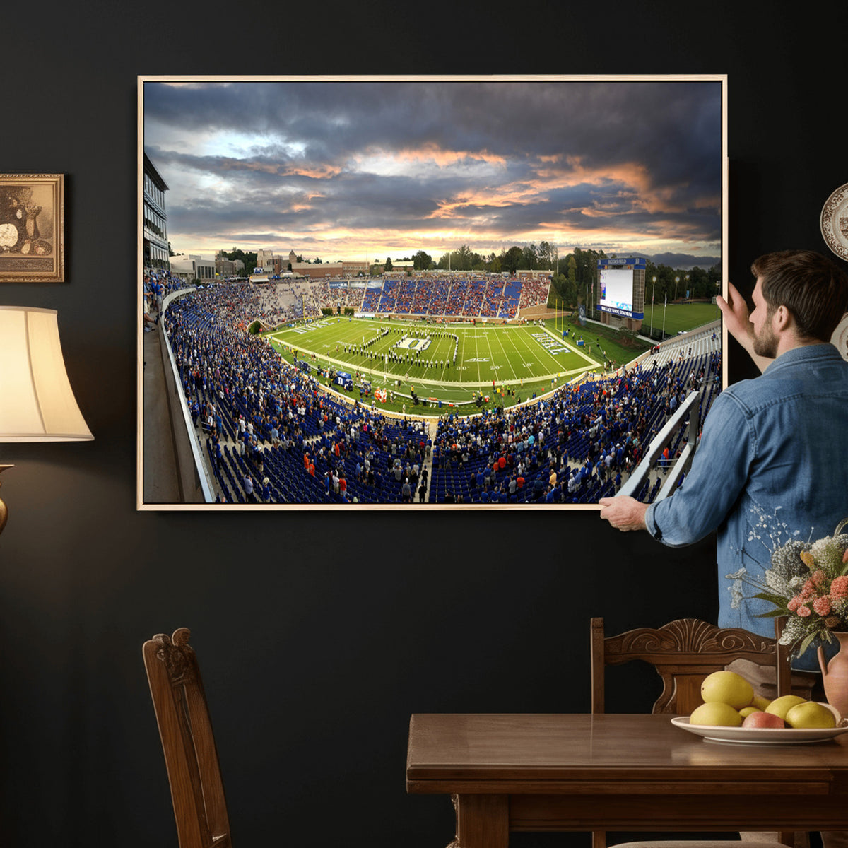 60433-MGV-CV-36X24 - Duke University Blue Devils Football Team Print, Durham