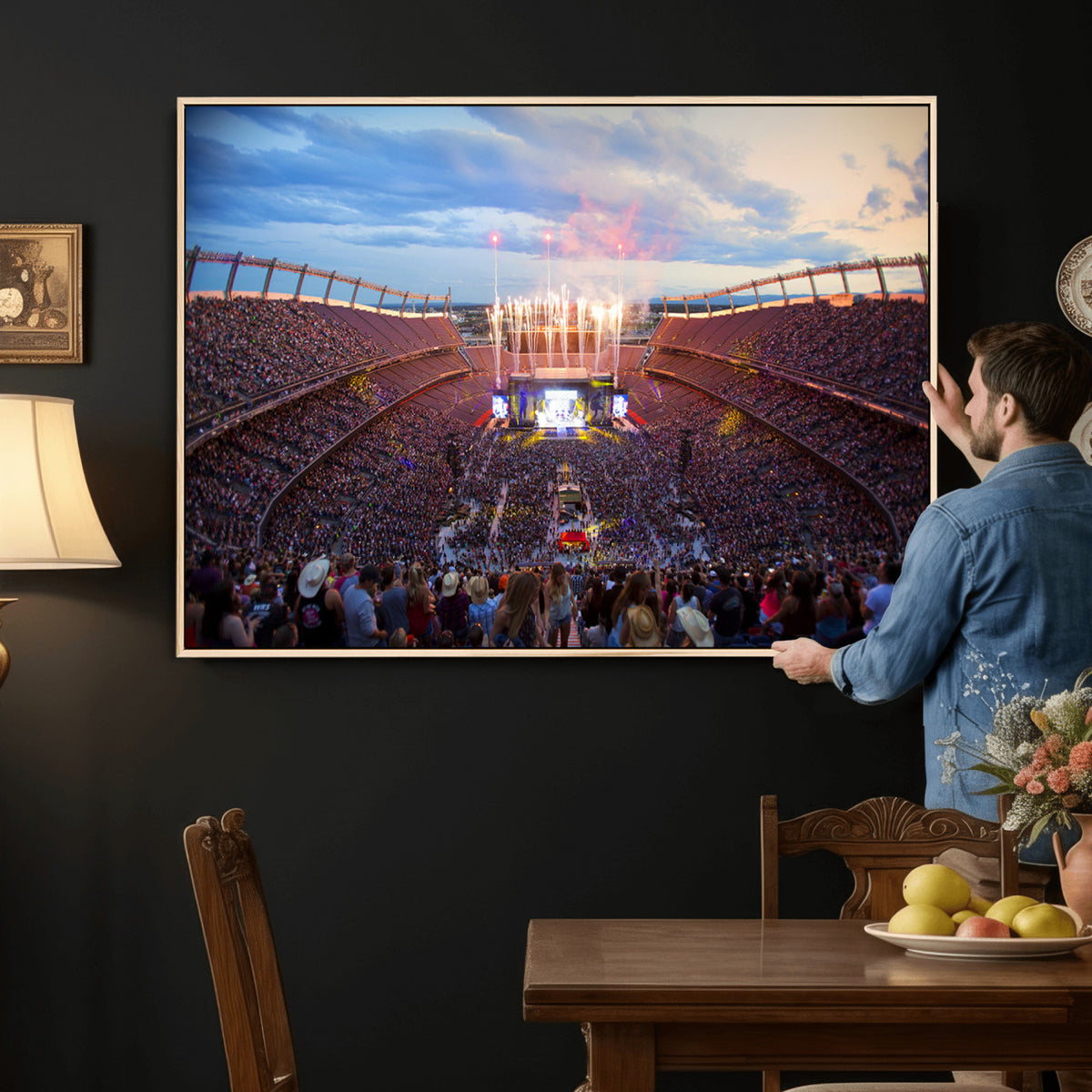 24689-MGV-CV-36X24 - Denver Broncos Football Team Print Canvas, Empower Field