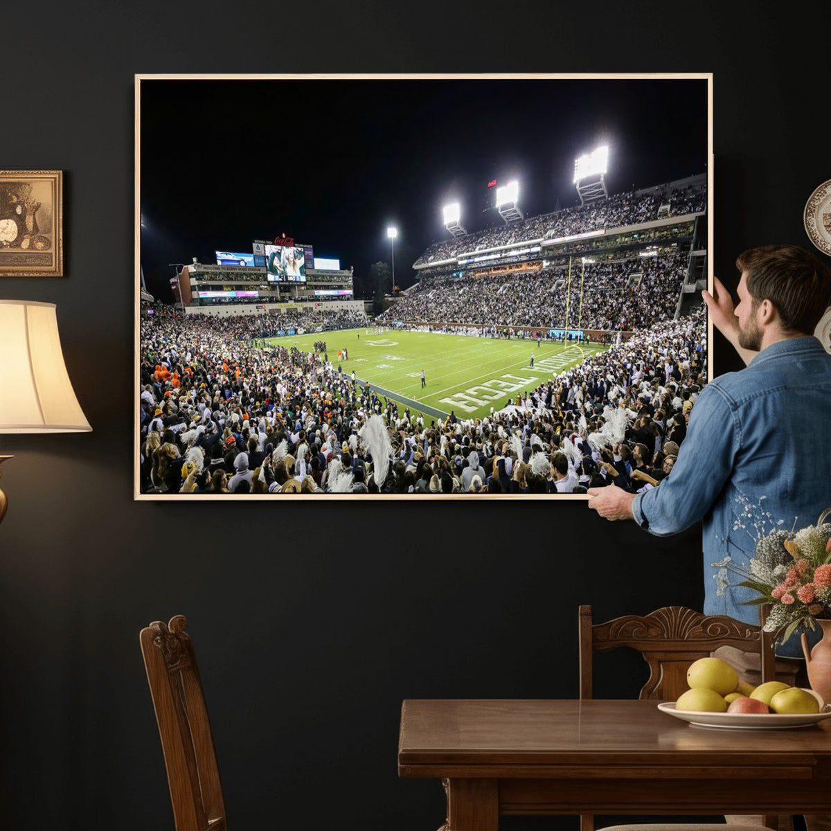 49339-MGV-CV-36X24 - Georgia Tech Yellow Jackets Football Team Print, Atlanta