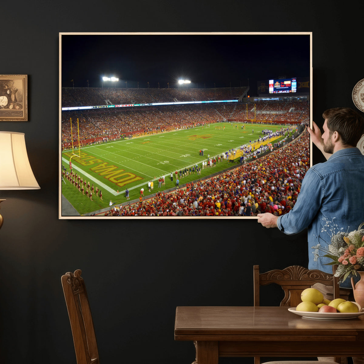 27211-MGV-CV-36X24 - Iowa State University Cyclones Football Team Print, Ames, Extra Large Game Room Wall Decor