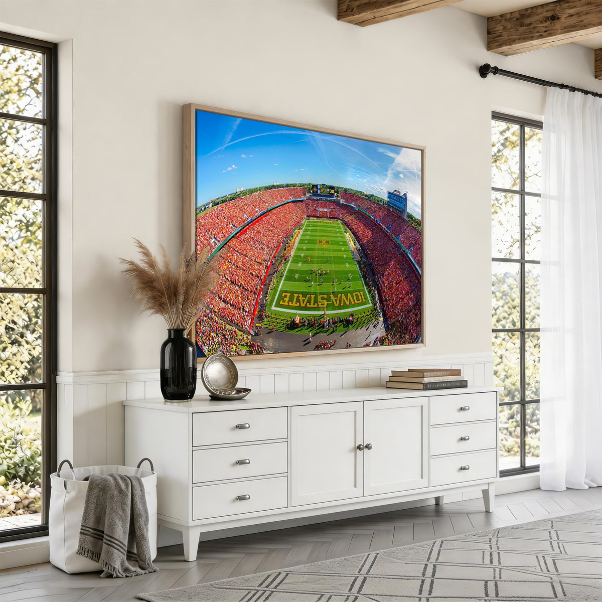 36706-MGV-CV-24X16 - Iowa State University Cyclones Football Team Print, Ames, Framed and Ready to Hang