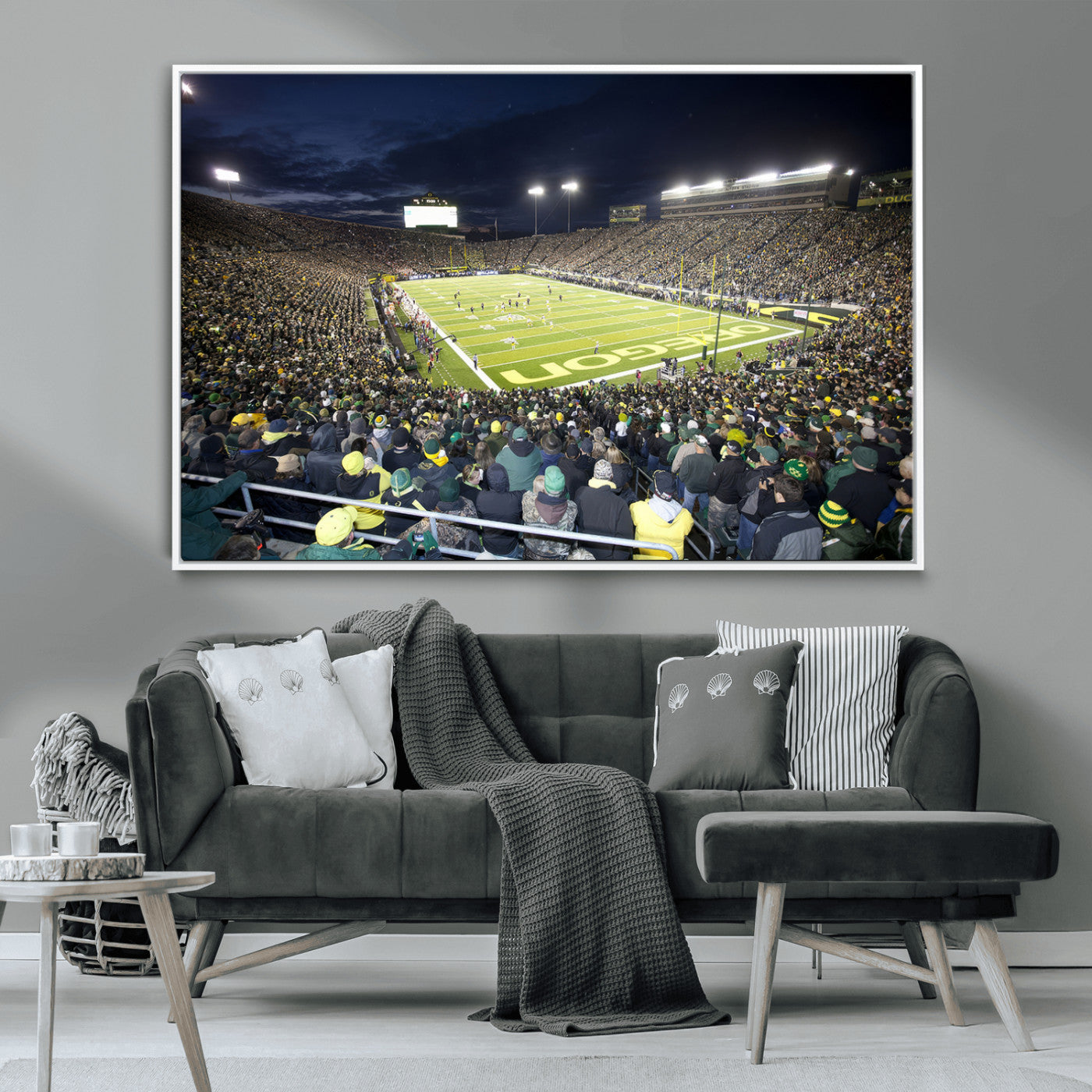 MGV-FC-36X24 - University of Oregon Ducks Football Team Print - Eugene Autzen Stadium Wall Art Canvas Print