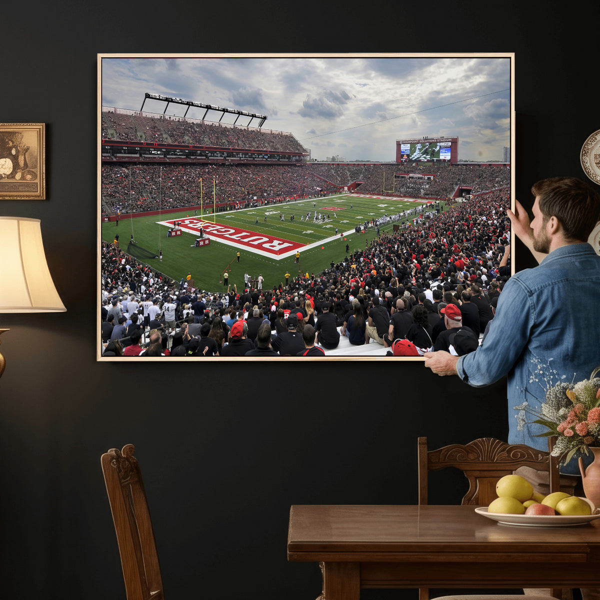 66777-MGV-CV-36X24 - Rutgers Scarlet Knights Football Team Print, SHI Stadium