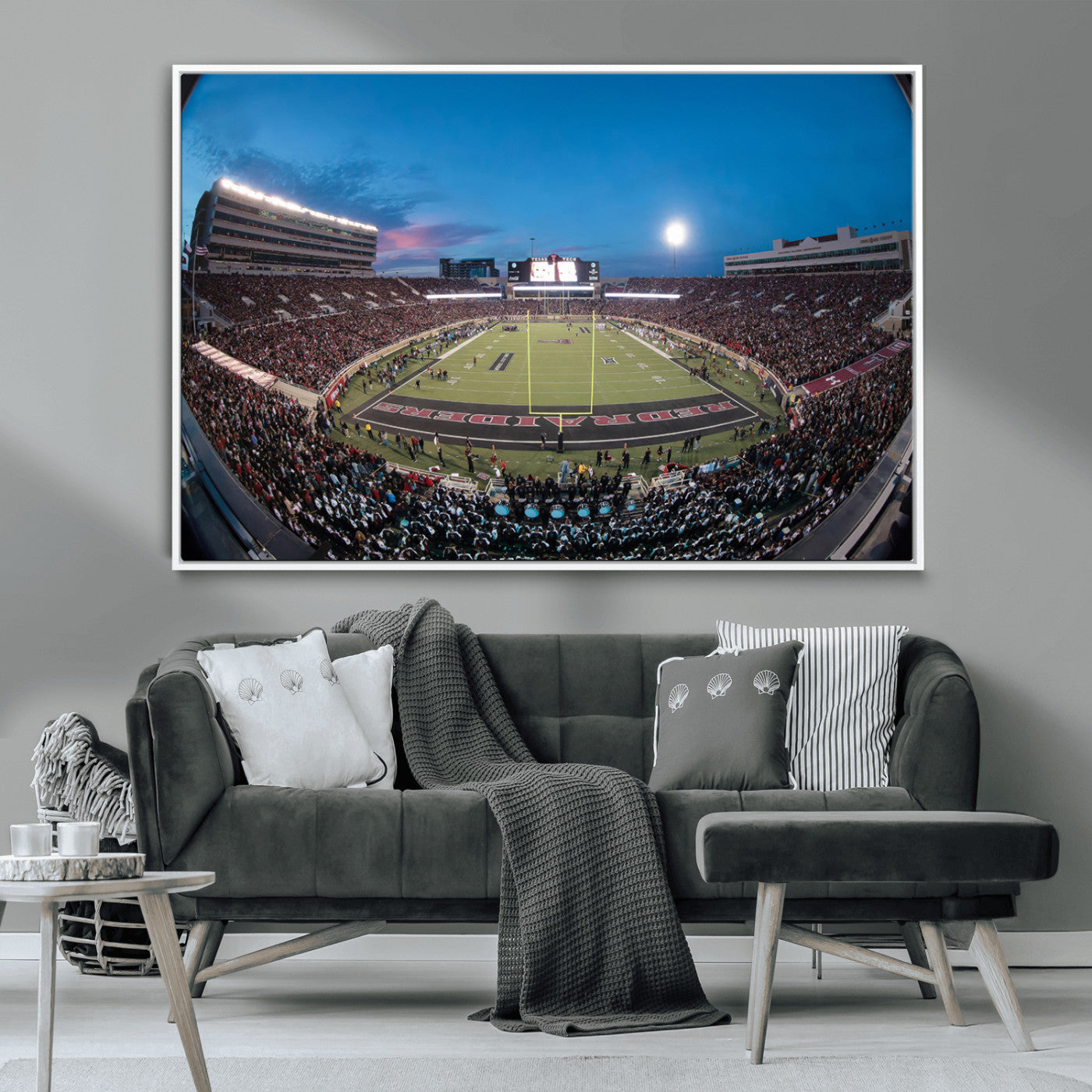 MGV-FC-36X24 - Texas Tech Red Raiders Canvas, Framed Football Team Print - Lubbock Jones AT&T Stadium Wall Art