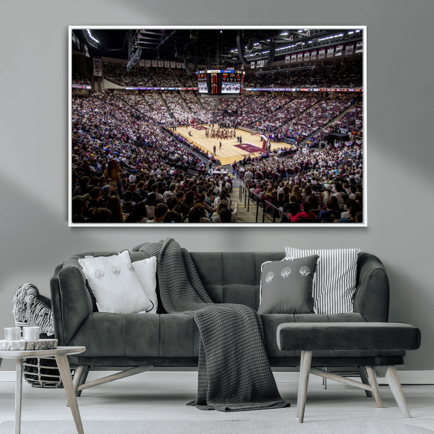MGV-FC-36X24 - University of Nebraska Cornhuskers Basketball Team Print - Lincoln Red Arena Wall Art Canvas Print
