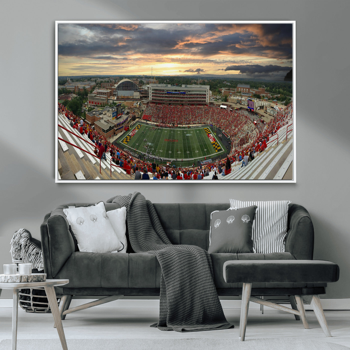 MGV-FC-36X24 - University of Maryland Terrapins Football Team Print - College Park SECU Stadium Wall Art Canvas