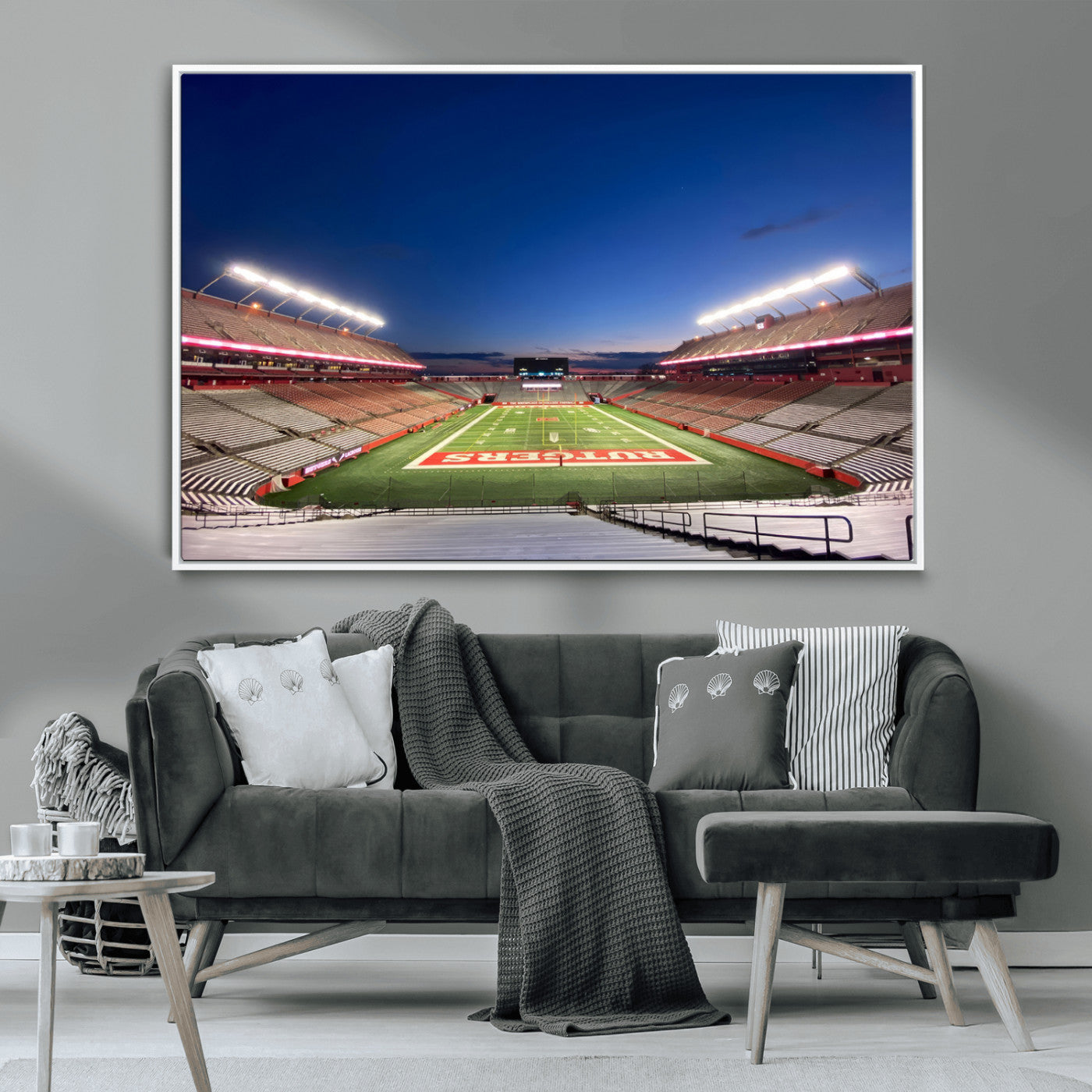 MGV-FC-36X24 - Rutgers Scarlet Knights Football Team Print - Piscataway SHI Stadium Wall Art Canvas Print