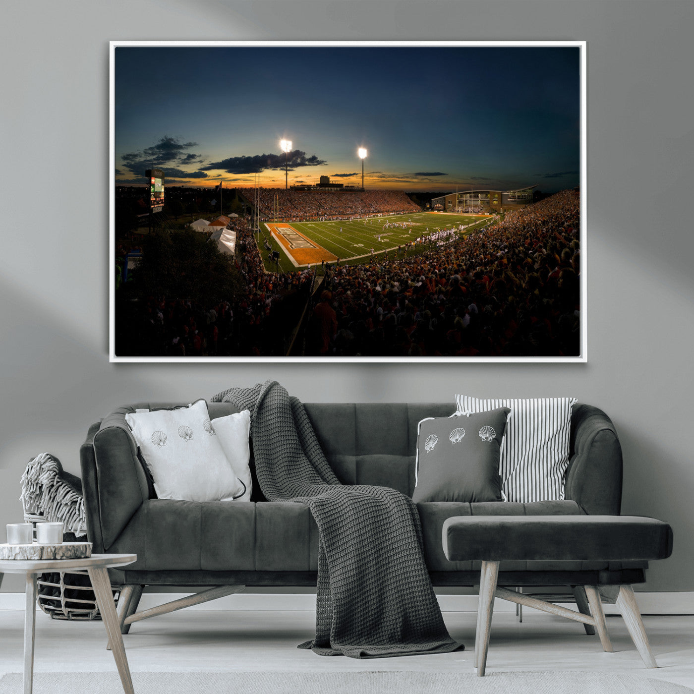 MGV-FC-36X24 - Ball State Cardinals Football Team Print - Muncie Scheumann Stadium Wall Art Canvas Print