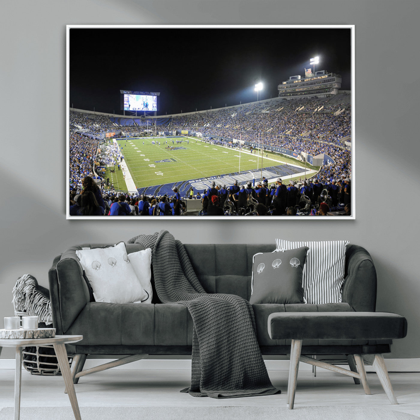 MGV-FC-36X24 - University of Memphis Tigers Football Team Print - Memphis Simmons Bank Liberty Stadium Wall Art