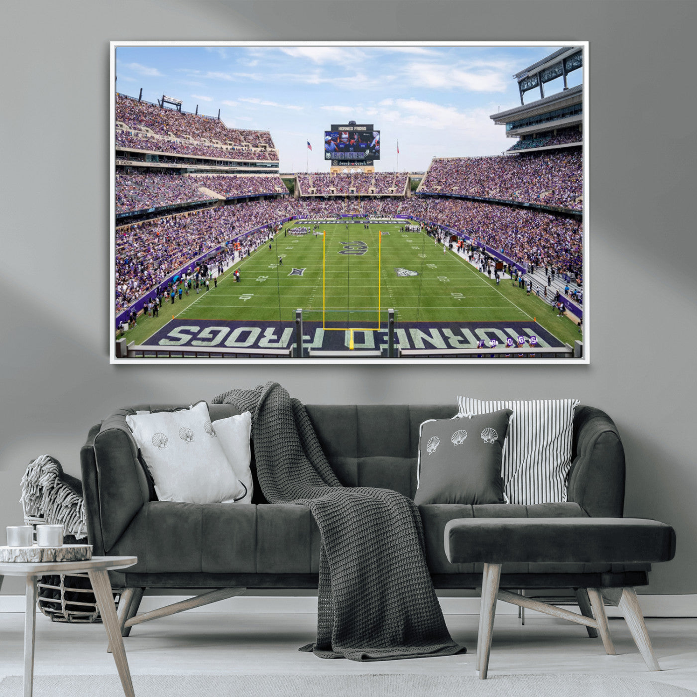 MGV-FC-36X24 - TCU Horned Frogs Football Team Print - Fort Worth Amon G. Carter Stadium Wall Art Canvas Print