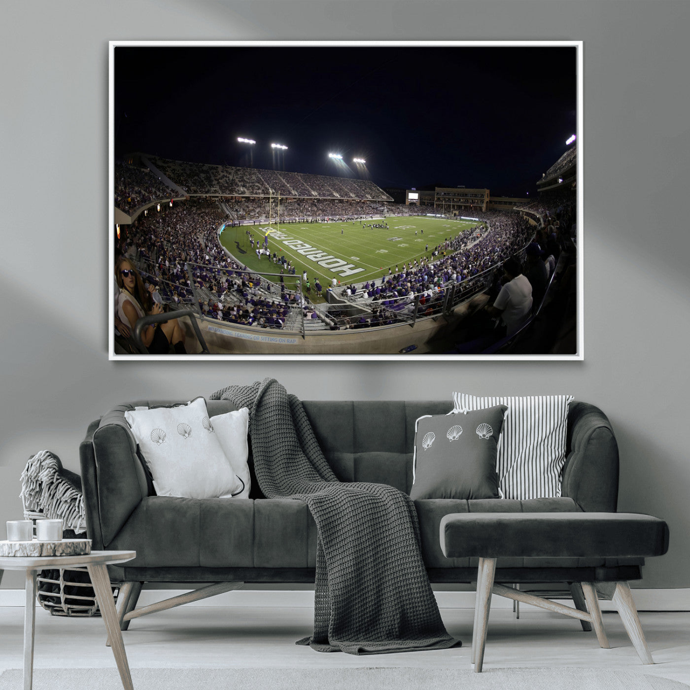 MGV-FC-36X24 - TCU Horned Frogs Football Team Print - Fort Worth Amon G. Carter Stadium Wall Art Canvas Print.