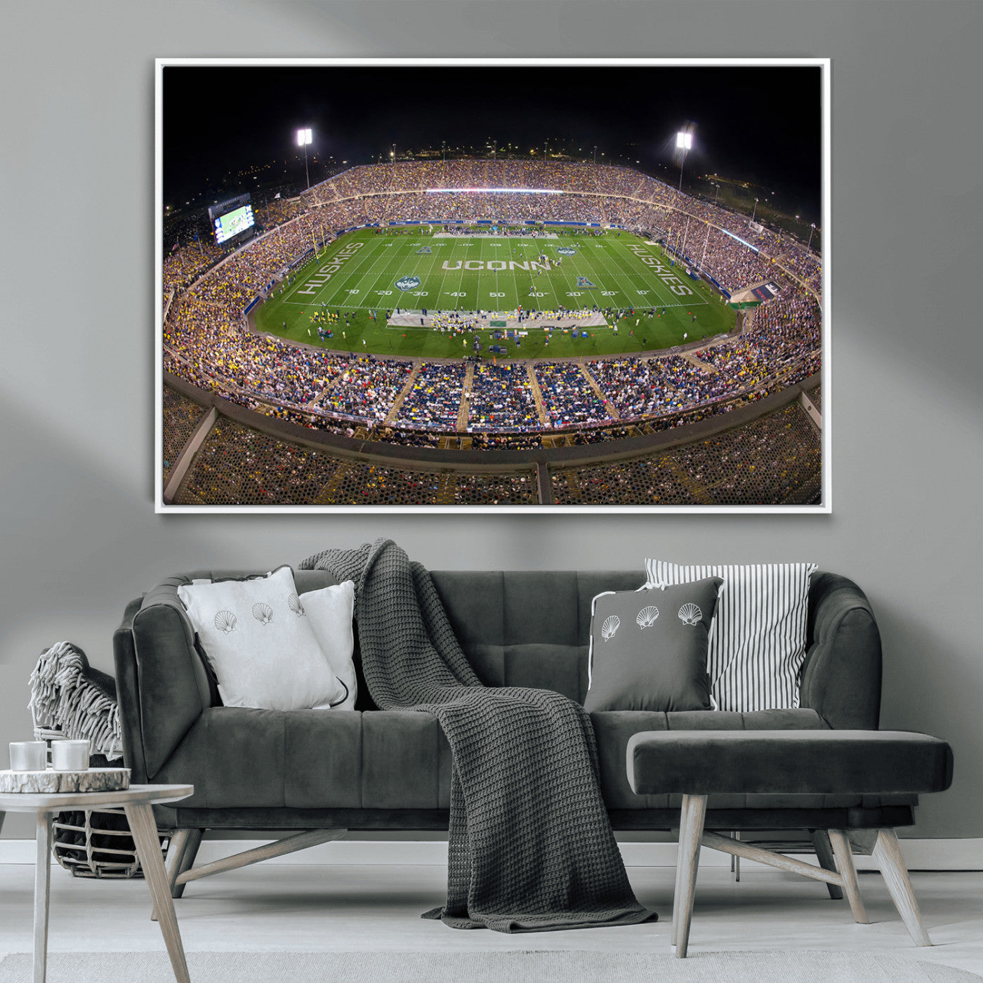 MGV-FC-36X24 - The University of Connecticut UCONN Huskies Football Team Print - East Hartford Pratt & Whitney
