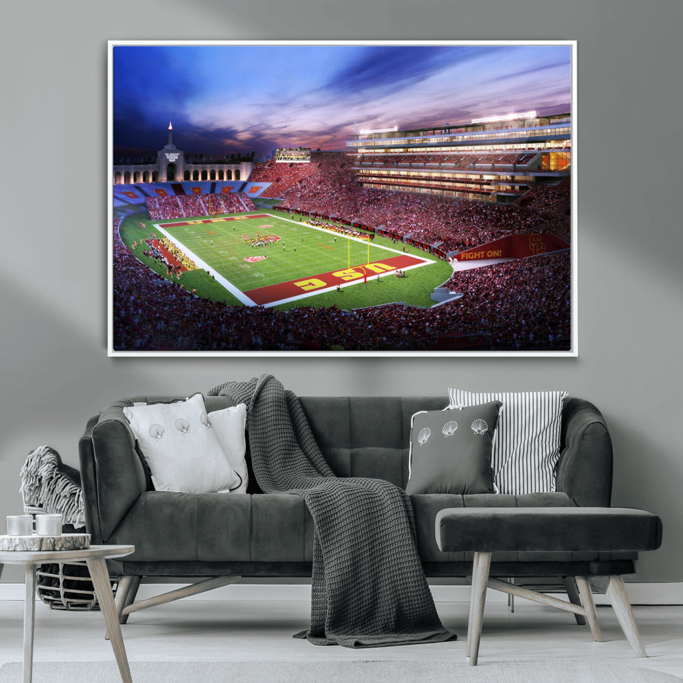 MGV-FC-36X24 - The University of Southern California USC Trojans Football Team Print - Los Angeles Memorial