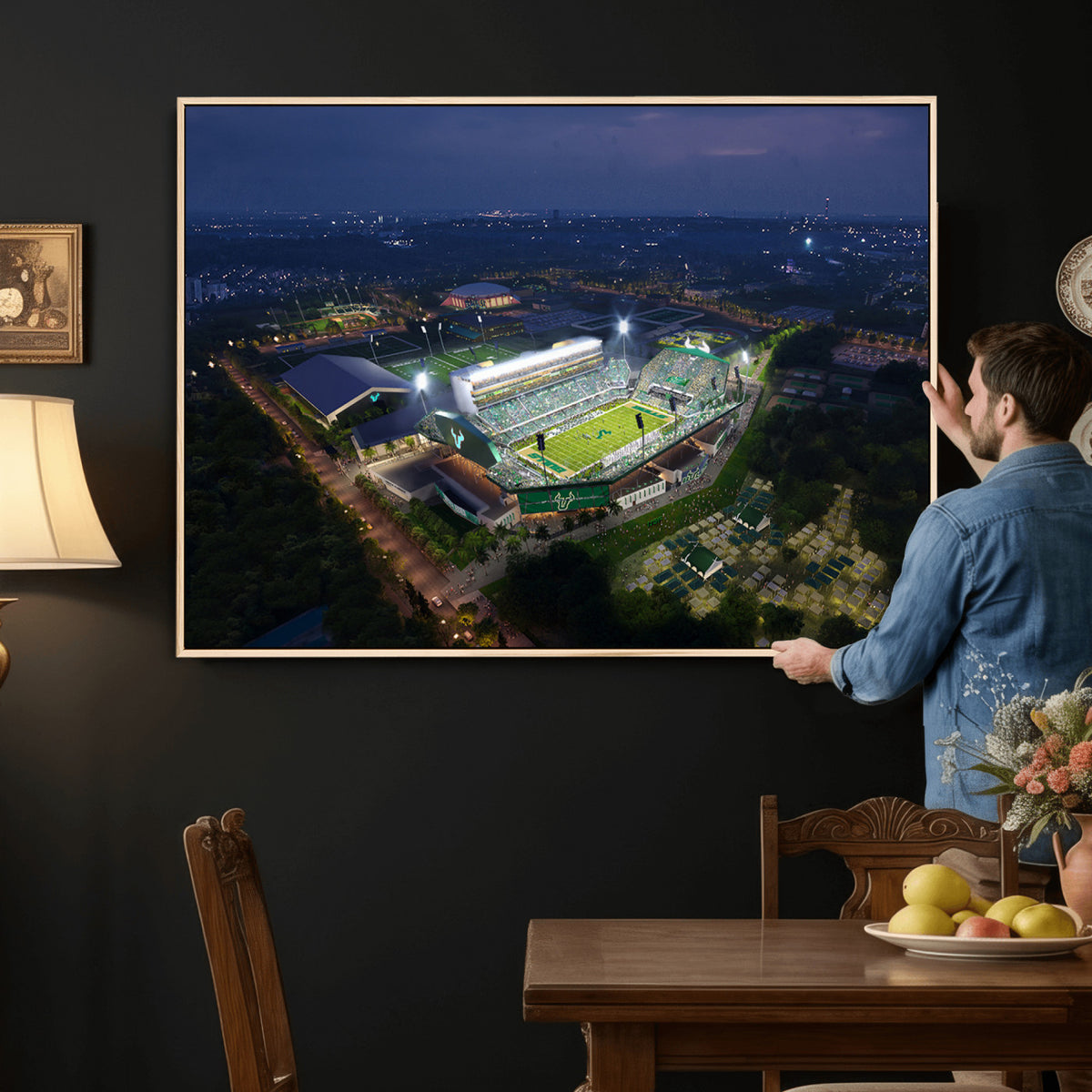 27554-MGV-CV-36X24 - The University of South Florida Bulls Football Team Print