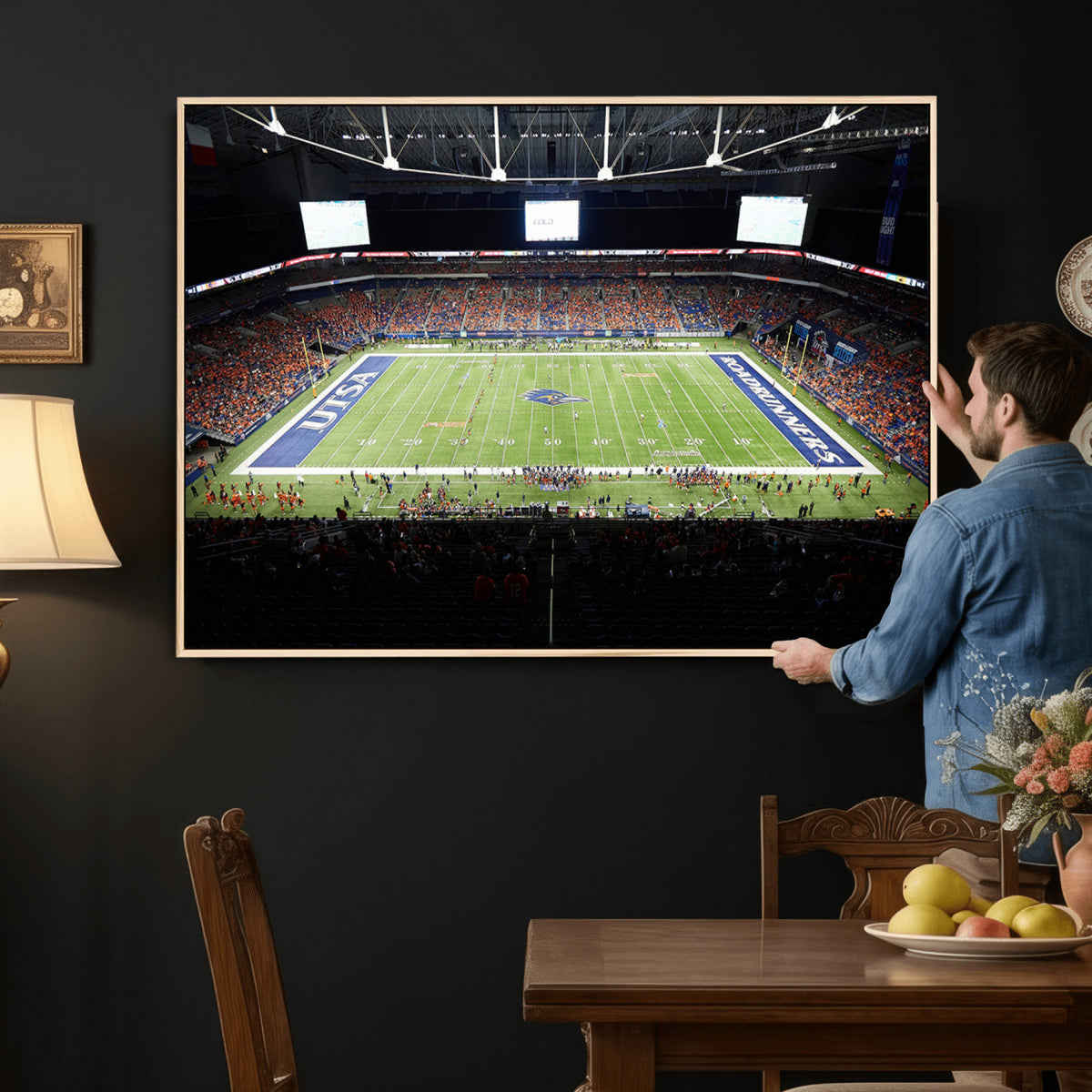 98617-MGV-CV-36X24 - The University of Texas at San Antonio Roadrunners Football Team Print, San Antonio Alamodome