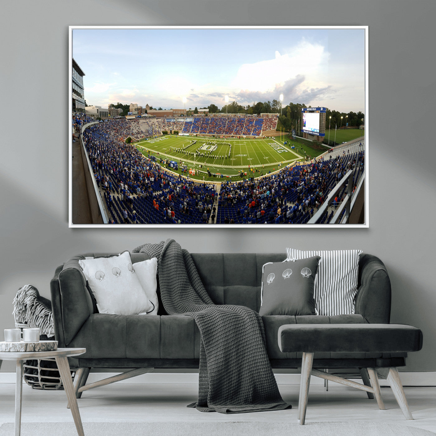 MGV-FC-36X24 - The Duke University Blue Devils Football Team Print - Durham Wallace Wade Stadium Wall Art Canvas
