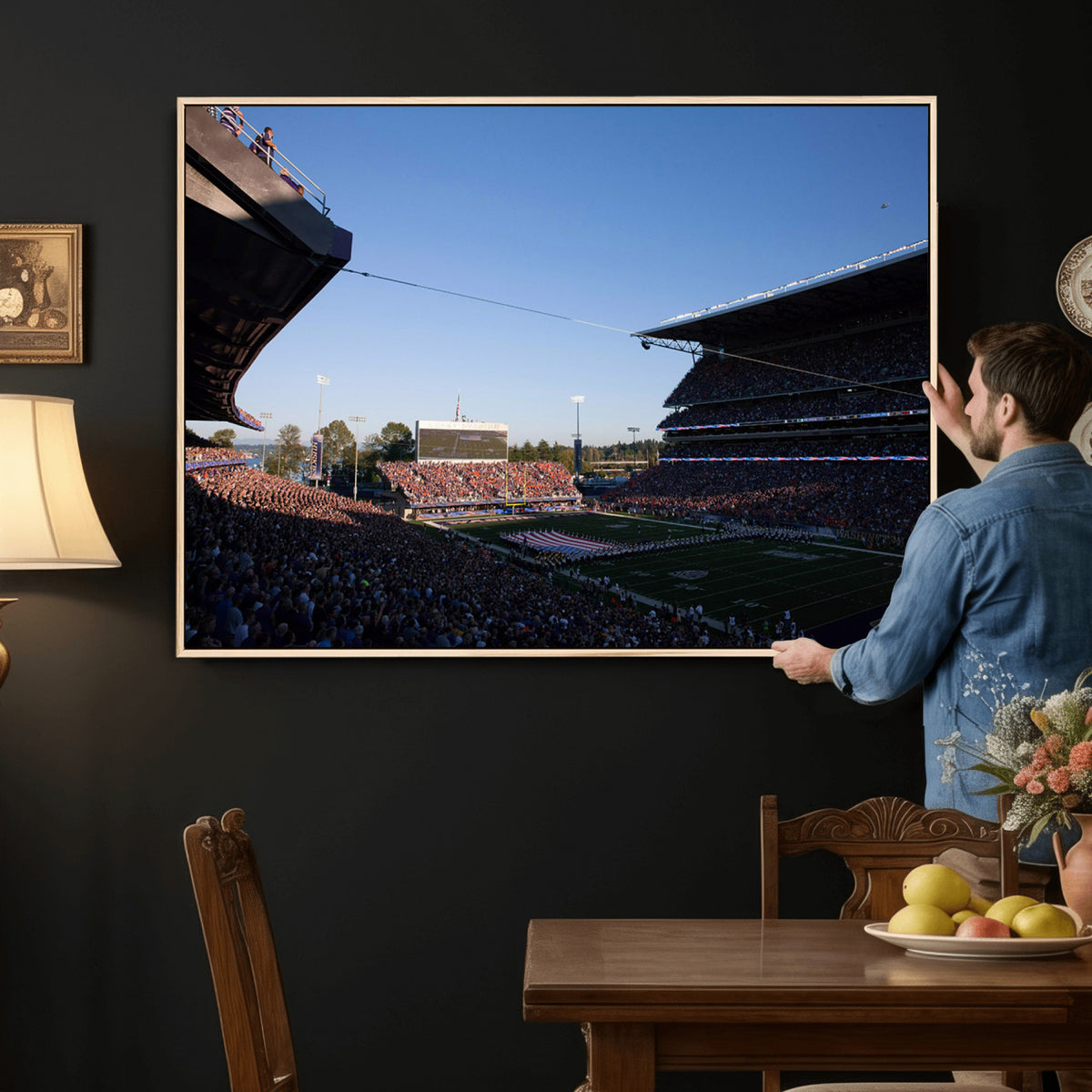 55028-MGV-CV-36X24 - The University of Washington Huskies Football Team Print