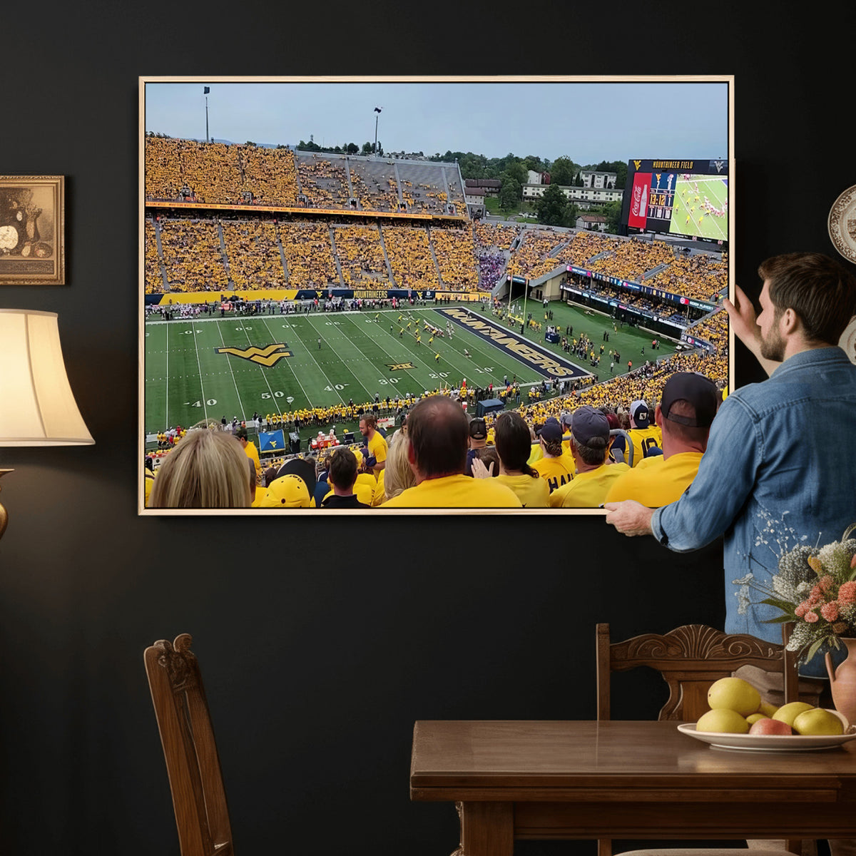 18056-MGV-CV-36X24 - Puskar Stadium Canvas Print Wall Art, Morgantown Print