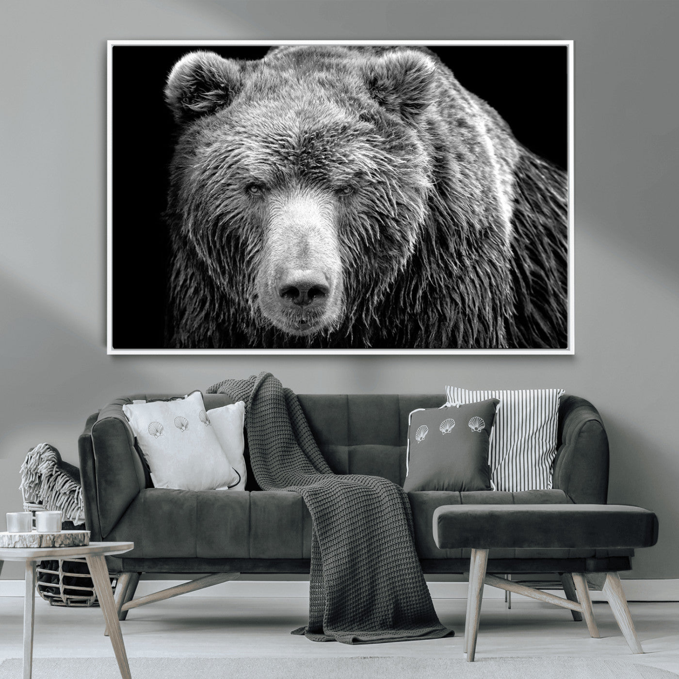 MGV-FC-36X24 - 399 Grizzly Bear Canvas Print | Ready to Hang Wall Art | Rustic Farmhouse & Cabin Decor | Wildlife