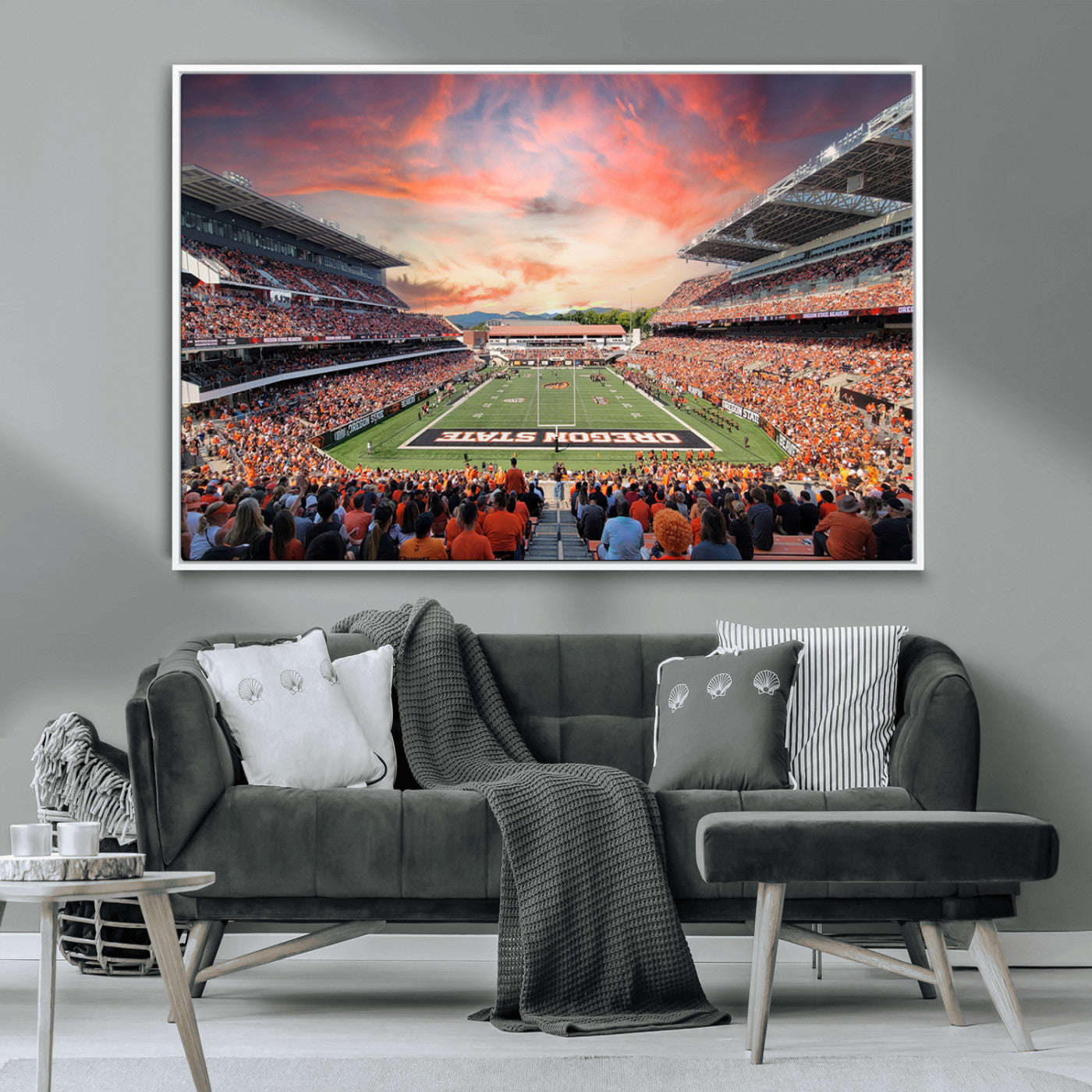 MGV-FC-36X24 - Oregon State Beavers Football Team Print - Corvallis Reser Stadium Wall Art Canvas Print