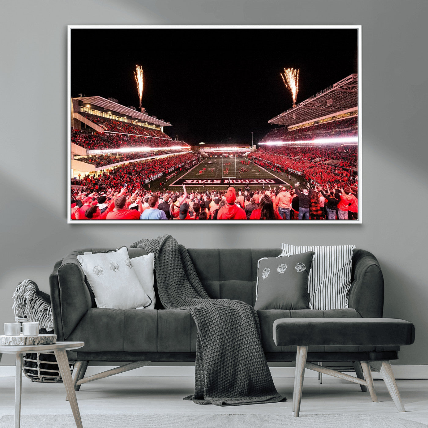 MGV-FC-36X24 - Oregon State Beavers Football Team Print - Corvallis Reser Stadium Wall Art Canvas Print