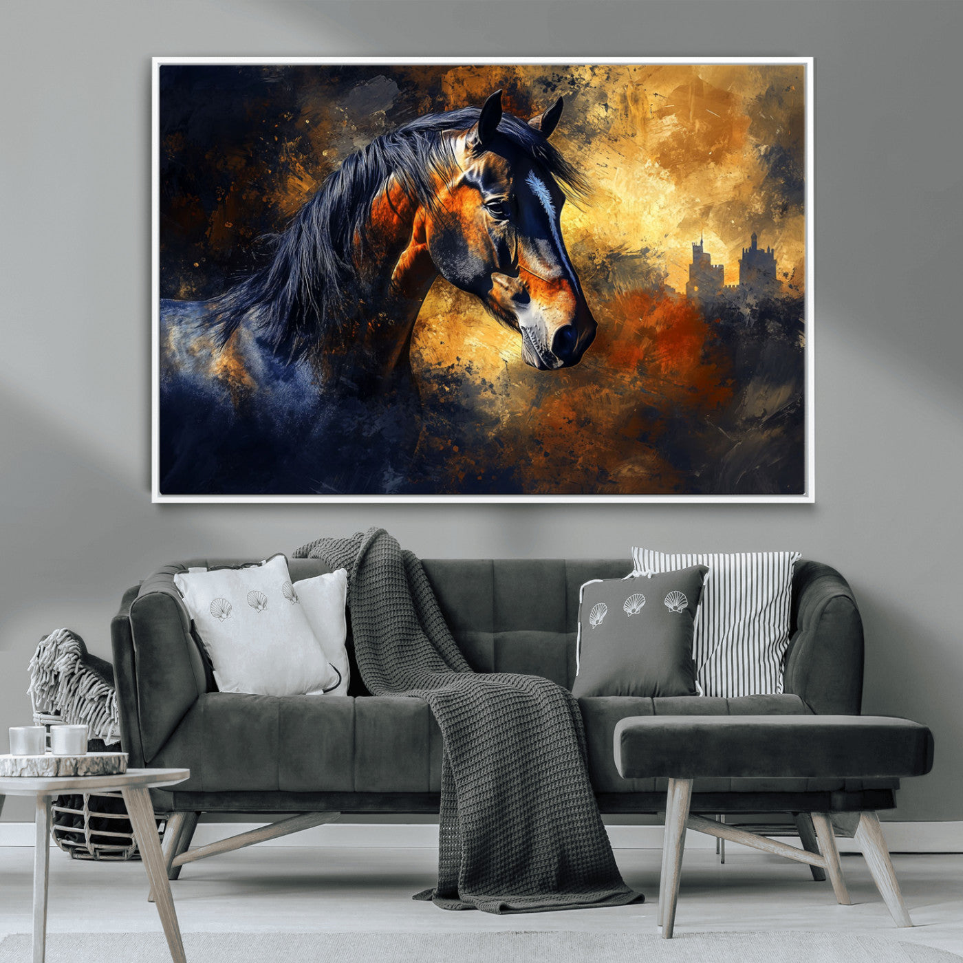 MGV-FC-36X24 - Abstract Horse Art Print - Abstract Canvas Wall Art | Perfect for Rustic Farmhouse, Modern, or