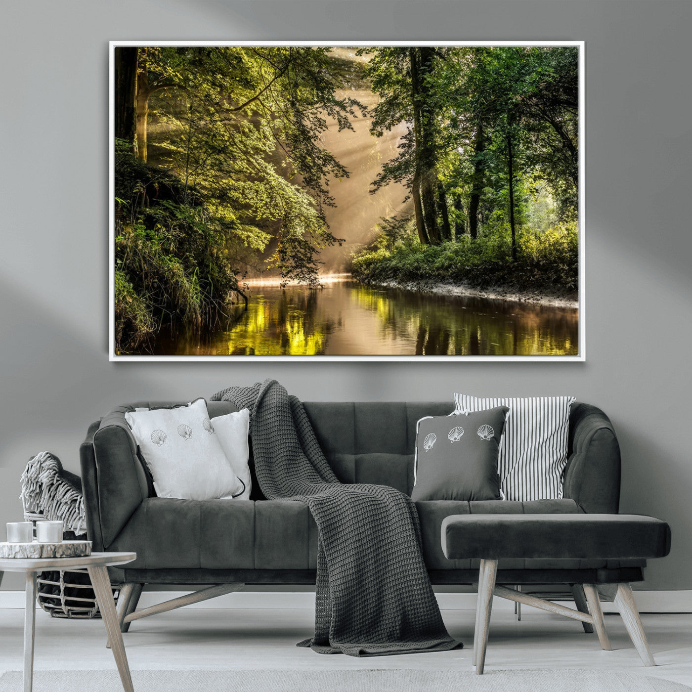 MGV-FC-36X24 - Forest Wall Art Print | River Landscape Wall Art | Perfect for Farmhouse Wall Decor, Cabin Wall Art