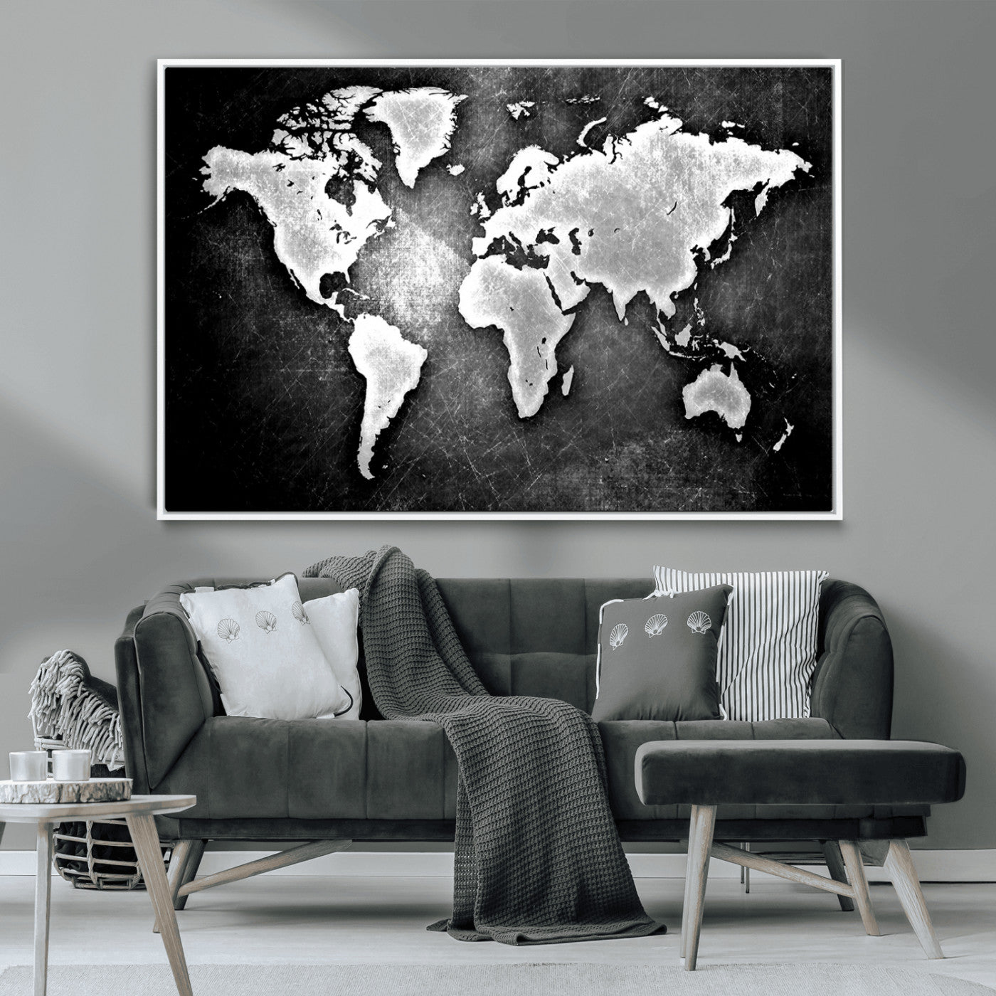 MGV-FC-36X24 - World Map Wall Art Canvas Print – Framed Wall Art for Anniversary Gift or Home Adventure Decor