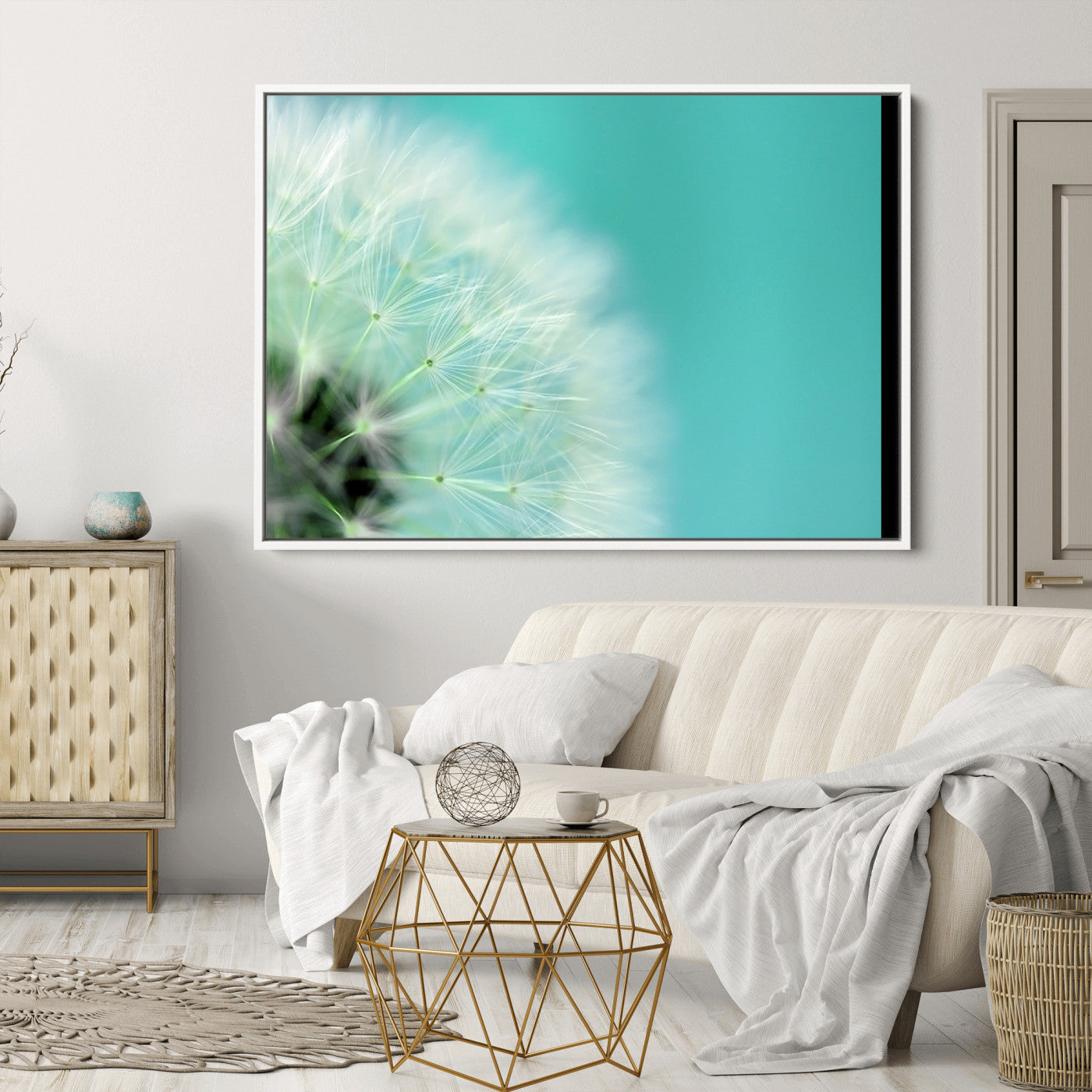 26056-MGV-CV-36X24-DANDELION Flower Wall Art Canvas Print, Canvas Dandelion Floral Wall Art