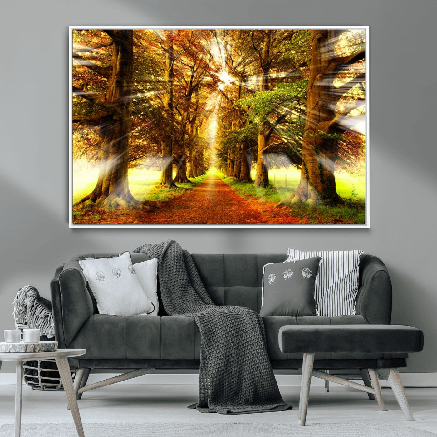 -Sunshine in Forest and Trees Wall Art Canvas Print