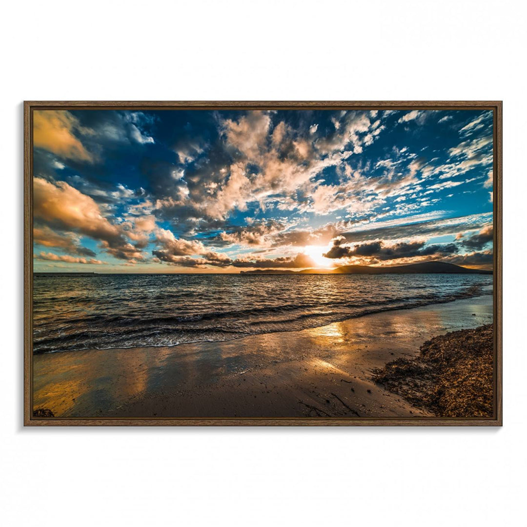 Beach Wall Art - Ocean Sunset Canvas.