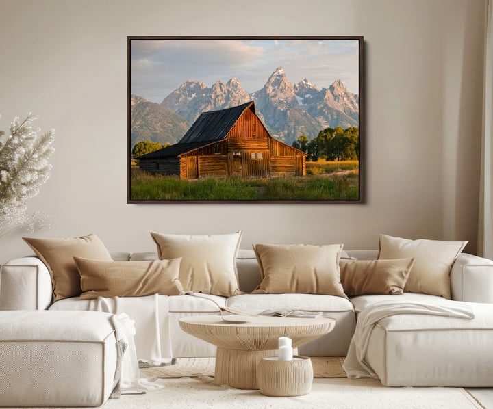Rustic Barn Wall Art Canvas Print, Framed Western Landscape Art Picture Print, Farmhouse Style Perfect Rustic Farmhouse Decor Artwork