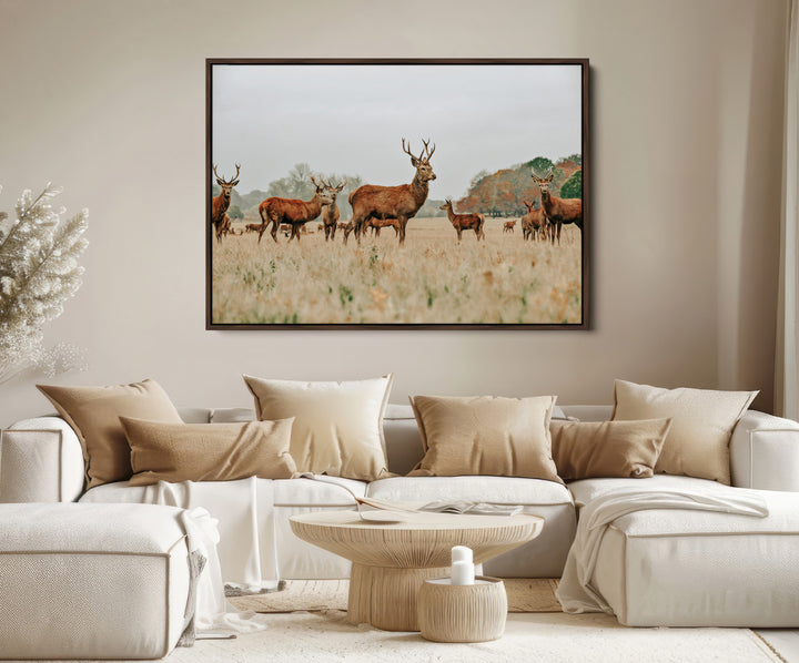 Rustic Deer Print Wall Art Canvas Print