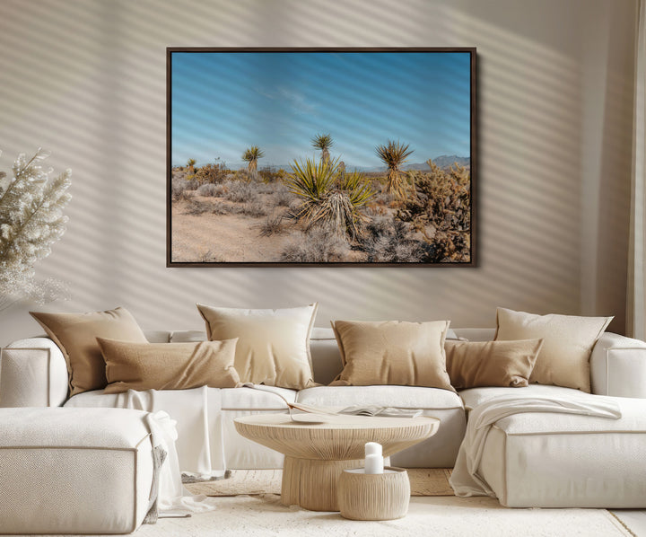 Joshua Tree Wall Art Canvas Print, Desert Landscape Print, Framed Warm Earth Tones Art Print, Large California Southwest Printing