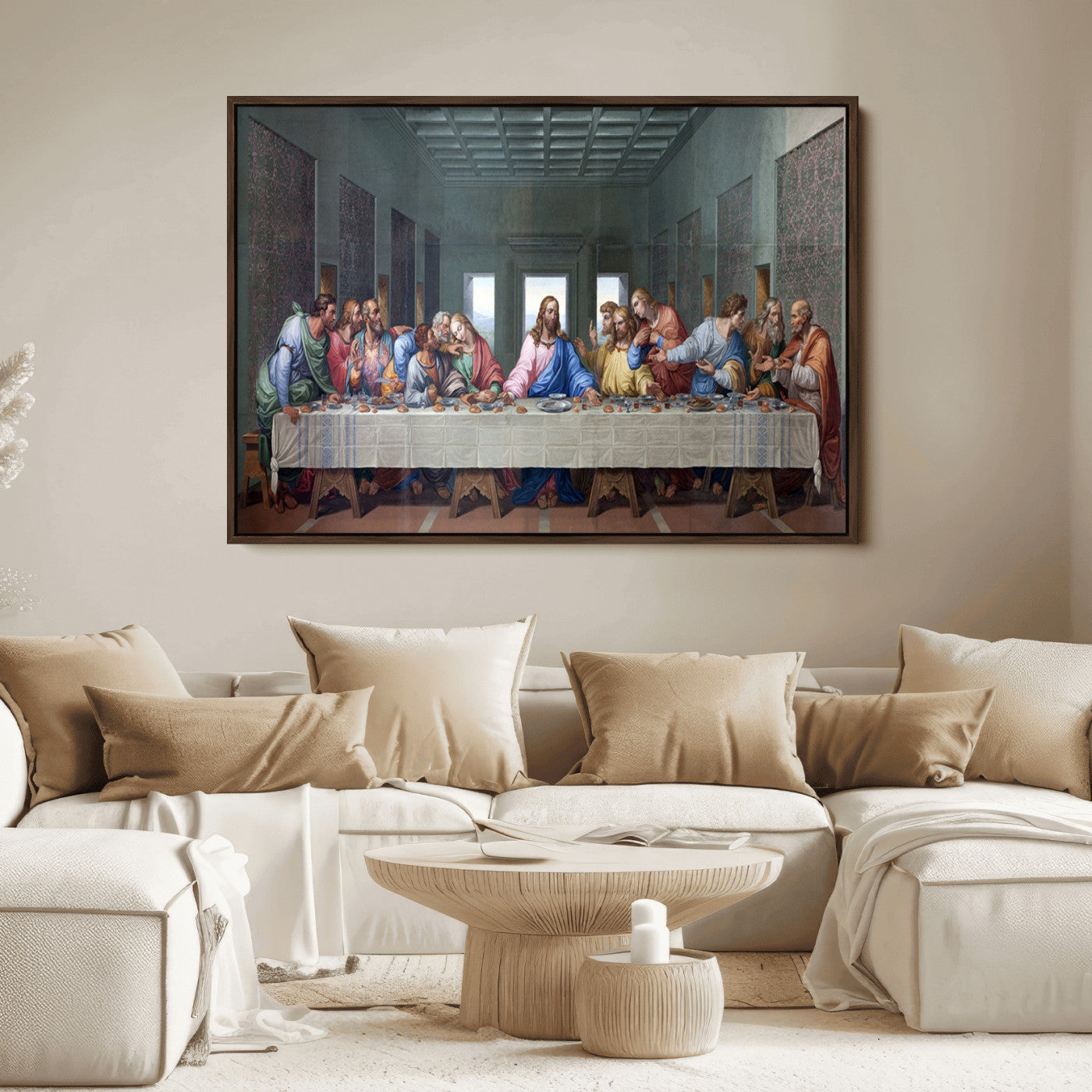 30401-MGV-FC-36X24_Walnut-The Last Supper Multi Panel Canvas Wall Art