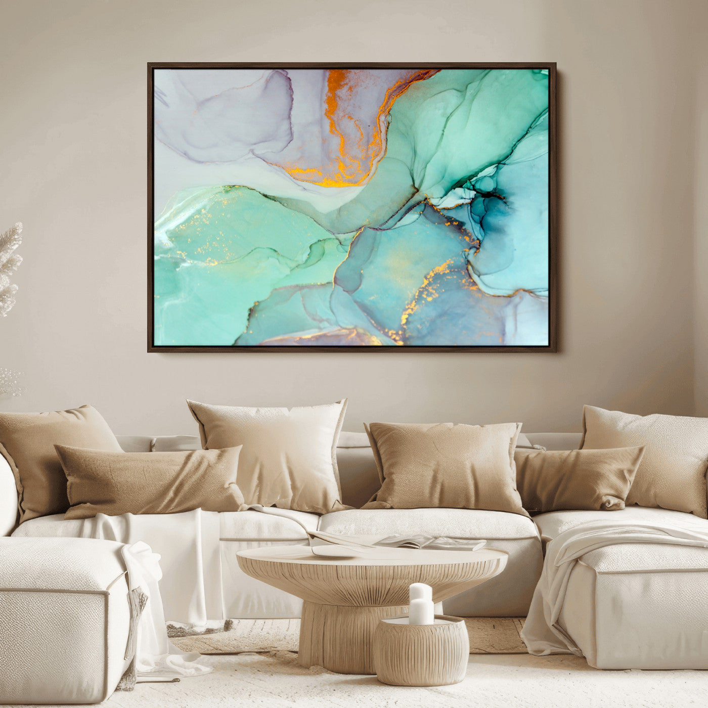 36934-MGV-CV-36X24-Colorful Marble Fluid Effect Canvas Wall Art Print