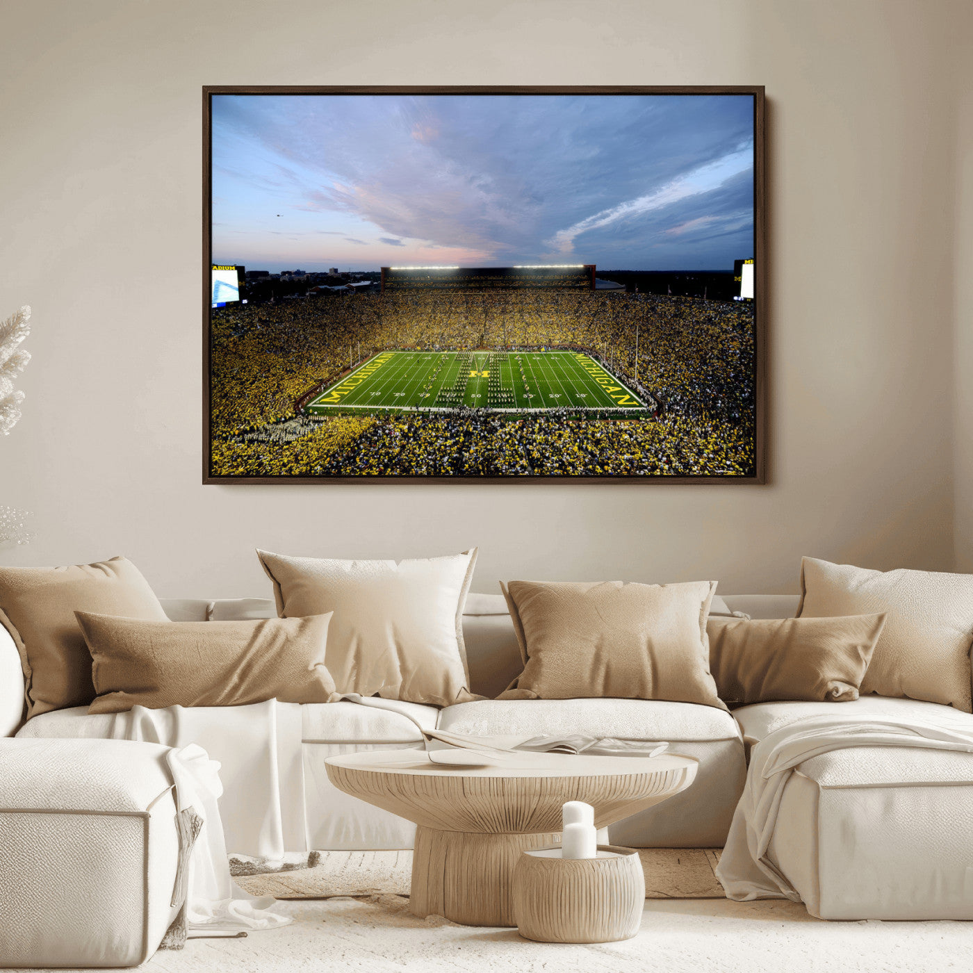 82641-MGV-FC-36X24-University of Michigan Wolverines Football Team Print - Ann Arbor Michigan Stadium Wall Art Canvas Print
