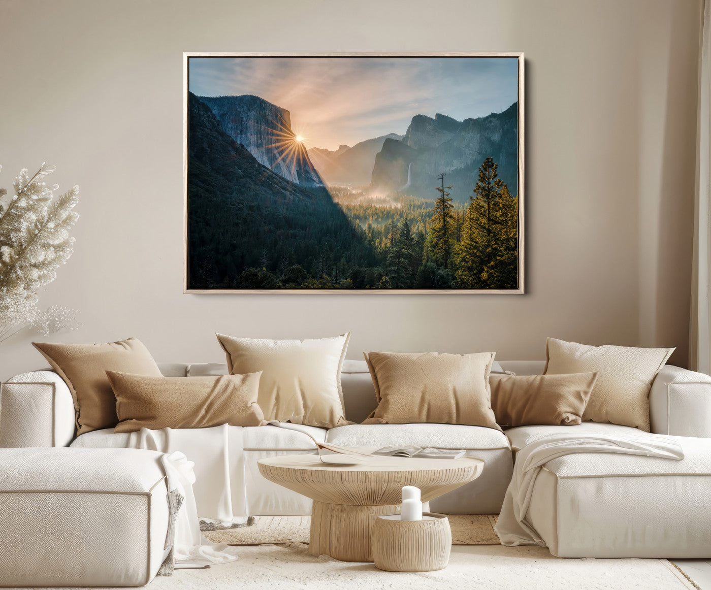 51605481-MGV-FC-36X24-Yosemite Valley Wall Art Canvas Print – Framed Mountain Landscape National Park Scenic Nature Artwork for Home Office