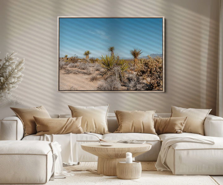Joshua Tree Wall Art Canvas Print, Desert Landscape Print, Framed Warm Earth Tones Art Print, Large California Southwest Printing
