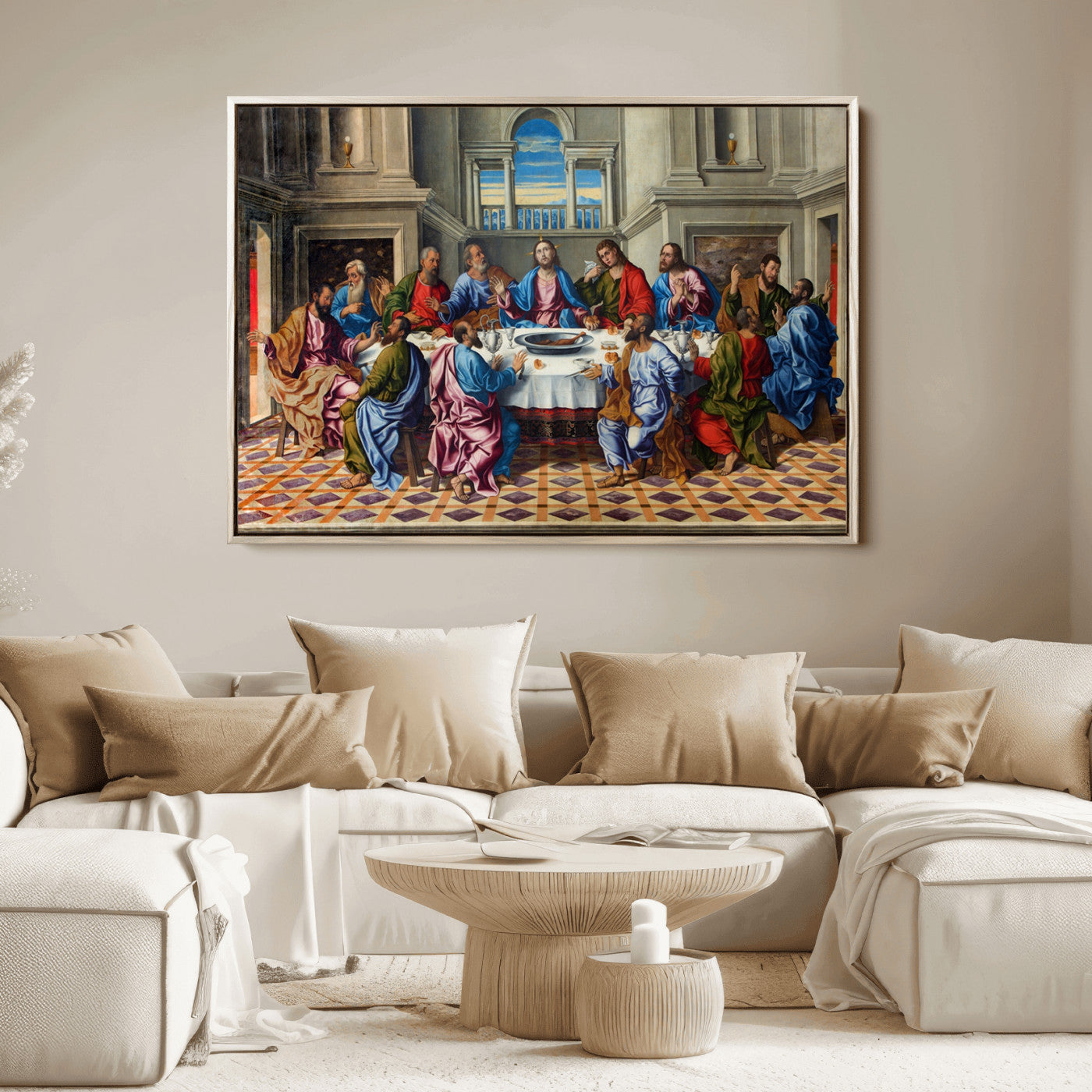 18691-MGV-FC-36X24_Natural-The Last Supper Multi Panel Canvas Wall Art