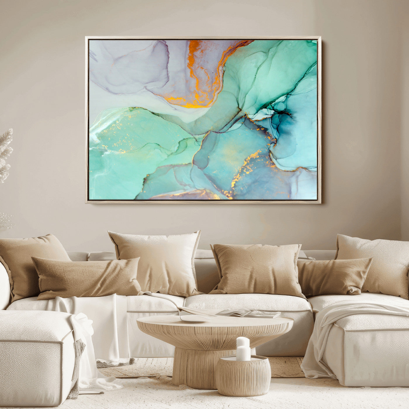 36934-MGV-CV-36X24-Colorful Marble Fluid Effect Canvas Wall Art Print