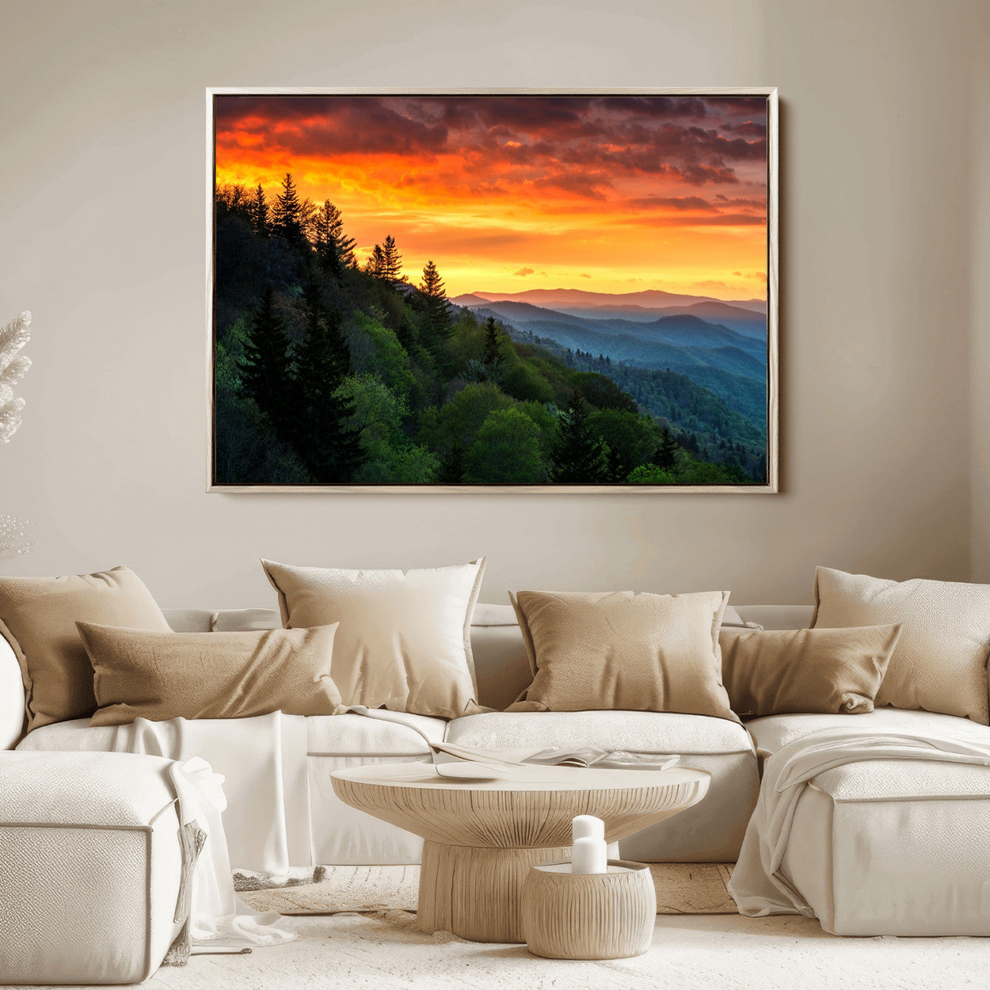 28501-MGV-FC-36X24_Natural-Forest Landscape Wall Art Sunset Canvas, Forest Sunset Canvas Print