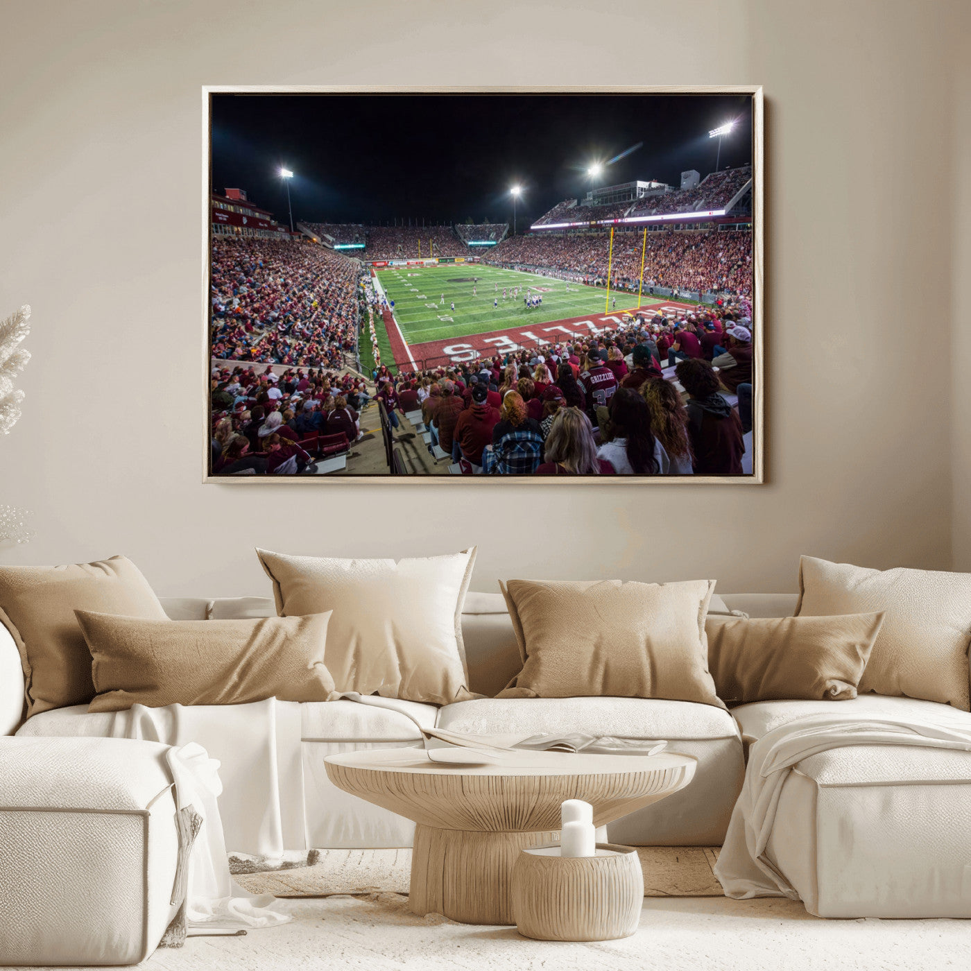56191-MGV-FC-36X24_Natural-American Football Wall Art Canvas Print, Stadium Sport Wall Art Print