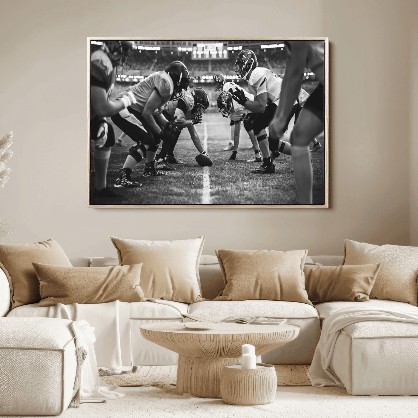 13273-MGV-FC-36X24_Natural-American Football Wall Art Canvas Print, Stadium Sport Wall Art Print